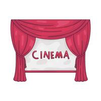 Illustration of Cinema Screen with Red Curtains vector