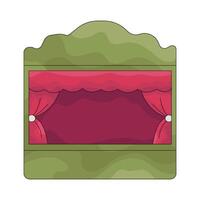 Illustration of Puppet Theater with Red Curtains vector