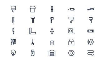 Repair icon representing maintenance tools, fixing service, and technical solution in outline style vector