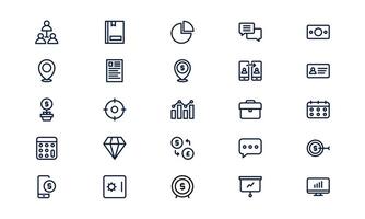 Business communication icon depicting corporate discussion, teamwork collaboration, and information exchange in outline style vector