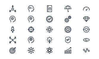 Core value icon representing company principles, mission, and ethical foundation in outline style vector