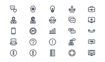 Help and support icon representing assistance, customer service, and guidance in outline style vector