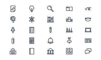 Education icon representing learning, academic growth, and knowledge development in outline style vector