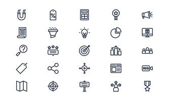 Marketing icon representing promotion, strategy, and business communication in outline style vector