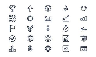 Growth icon representing progress, development, and business success in outline style vector