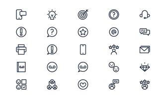 Customer service icon representing support, communication, and client assistance in outline style vector