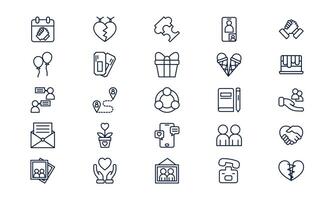 Friendship icon showing human connection, emotional bonding, and social relationship in outline style vector