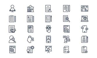 Assessment icon depicting evaluation process, performance review, and checklist analysis in outline style vector
