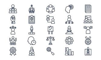 Leadership icon showing guidance, decision making, and team management in outline style vector