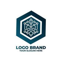 Tech Hexagon Circuit Icon Logo vector