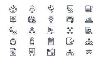 Workshop icon depicting learning session, collaborative training, and professional development in outline style vector