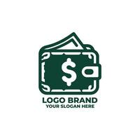 Flat Wallet Icon Logo with Dollar Symbol vector
