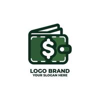 Minimalist Green Wallet Icon Design vector
