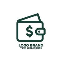 Wallet and Dollar Logo in Flat Style vector