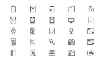 Journal icon symbolizing personal or professional note-taking and documentation in outline style vector