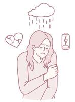 Emotional distress in a gloomy atmosphere can reshape our view of lifes challenges vector