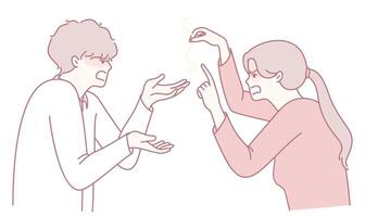 An Emotional Conflict Displayed Between Two Individuals Demonstrated in Illustration vector