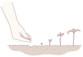 Cultivating and planting seeds fosters growth and nurturing in the art of gardening vector