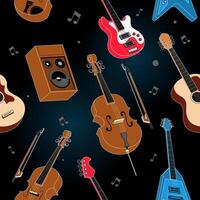 Music Instruments Seamless Pattern Background vector