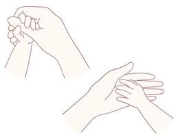 A Deep Symbolic Connection Between the Hands of Parents and Their Beloved Children vector