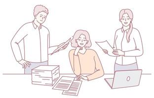 Collaborative Teamwork and Its Importance in a Modern Office Setting for Success and Growth vector