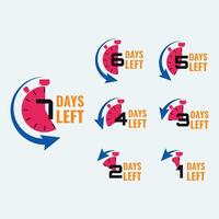Days left countdown numbers set for promotion vector
