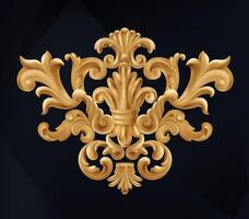 Realistic Golden Baroque Ornament Illustration vector