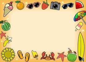 Summer Background Design with Summer Object in Retro Style vector