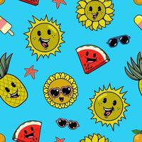 Summer Element Seamless Pattern Design Illustration vector