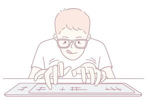 An Enthusiastic and Passionate Coder Currently at Work, Focusing on My Keyboard Skills vector