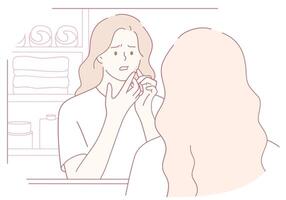 SelfReflection and a planned Skincare Routine can boost mental and emotional health vector