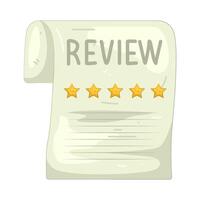 Illustration of Five Star Review Paper Scroll vector