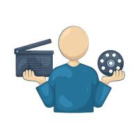 Illustration of Filmmaker with Clapperboard and Reel vector