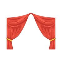 Illustration of Red Stage Curtains with Gold Tiebacks vector