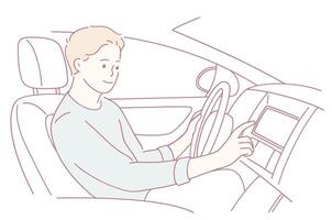 The Drivers Interaction with Advanced InCar Technology Display for a Safer Driving Experience vector
