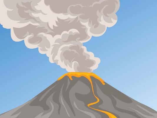 Active volcano, Volcanic eruption with magma