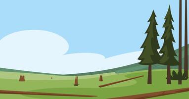 Trees Stump and Deforestation, global warming, Forest and Environment vector