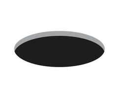Golf field hole for ball . Rabbit or mouse round hole in ground. 3d perspective circle icon. illustration isolated on white background vector