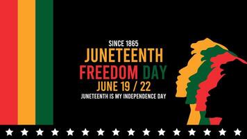 Side profile silhouette of an African man against a Juneteenth inspired background. vector