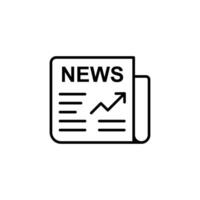 Newspaper icon with a growth chart, symbolizing news and progress. vector