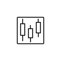 Simple candlestick chart icon. Financial market data visualization. vector