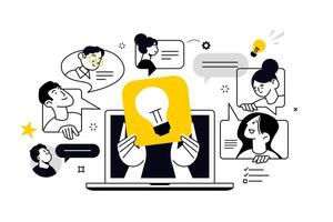 Brainstorming. illustration for web banner, social media banner, business presentation, marketing material. vector