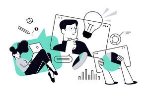 Project development. illustration for web banner, social media banner, business presentation, marketing material. vector