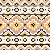 Tribal striped seamless pattern. Aztec beige geometric background. Can be used in textile design, web design vector
