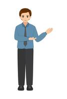 Single Business man doing presentation vector