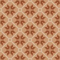 Scandinavian knitted seamless pattern. Winter holiday background with snowflakes. vector