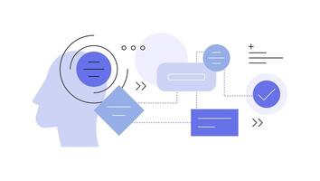 Mind algorithms. Thinking flowchart. Infographic flat illustration vector