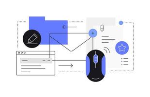 Email writing and files sending vector