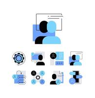 User experience and web projects development. Set of flat icons. Infographic elements for apps, web designs vector