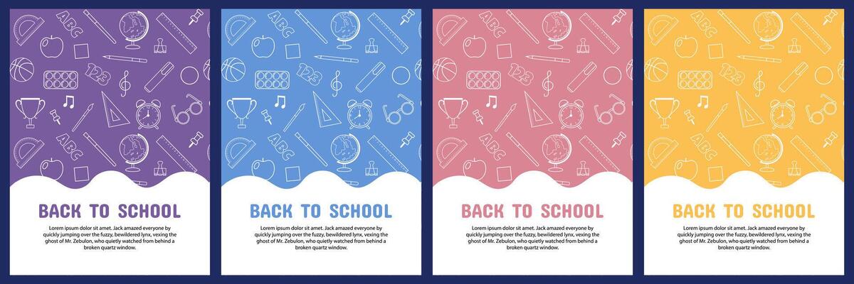 Back to school. A set of templates for posters, advertising printed materials, banners for designing websites, applications, social networks.